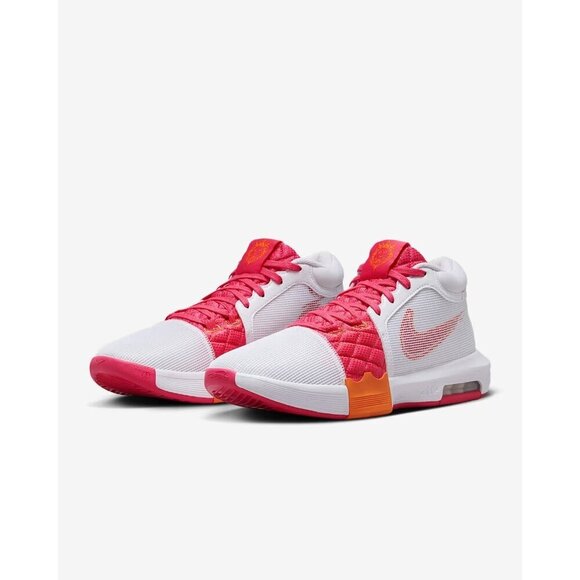 Nike LeBron Witness 8 Dunkin Donuts Size 11 /45 White Bright Mandarin Aster NWOB